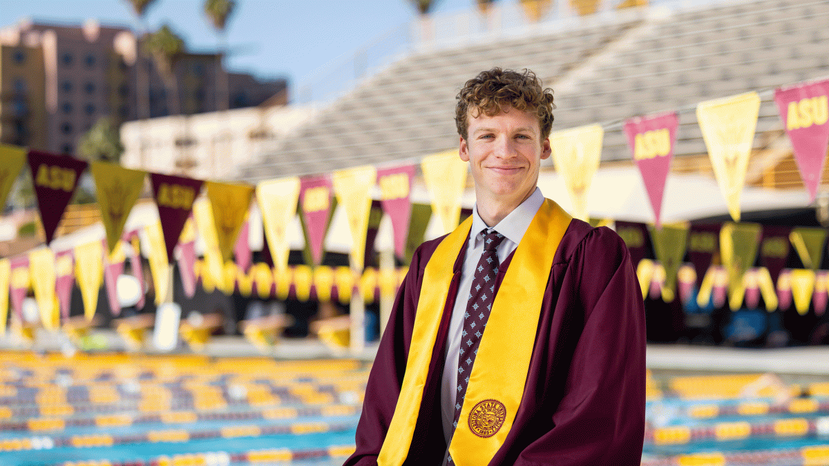 Student-athlete graduating from an American university after earning a USA athletic scholarship through college sports recruitment