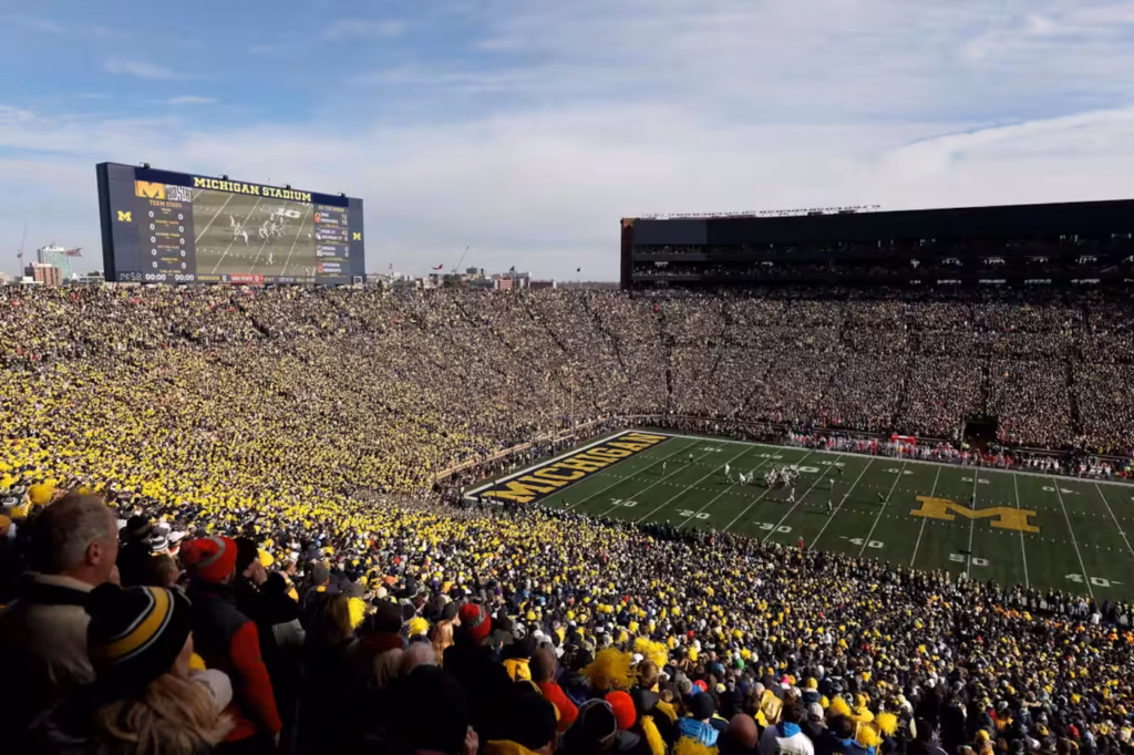 American football stadium at Michigan